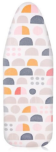 Pottwal Neu Premium-Bügeltischbezug für Schnelles und Einfaches Bügeln, für Dampfbügeleisen, Brauner Halbkreis, 30-35cm x 108-115cm (Größe M)