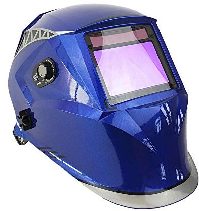 Careta Soldar Automatica,Mascara Soldar Máscara de soldadura 100 * 65 mm 1111 4 Sensores Moler Solar Auto Auto Oscuridad Soldadura Casco(Blue Shark)