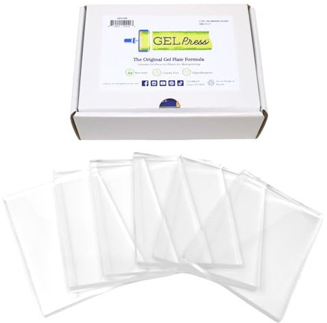 Gel Press Monoprinting Print Plates – 5” x 7” Gel Plate Class Pack Value Pack - Printmaking Supplies - Reusable Gel Printing Plates for Press Art for Card Making, Scrapbooking, Arts and Crafts 6-Pack