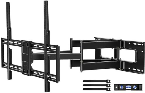 HOME VISION Heavy Duty Full Motion TV Wall Mount Bracket for 40-100 Inch Flat/Curved Large TVs, 77cm/30.3 Long Reach, Swivel & Tilt, Corner Inst., 75kg/165lbs Capacity, Max VESA 800x600mm, HV6802