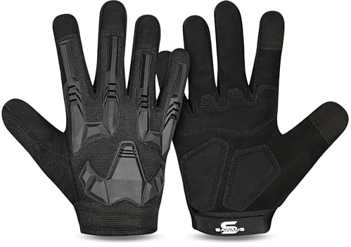 SAWANS Guantes de dedo completo para motocicleta, pantalla táctil, equitación, ciclismo, hombre, caza, senderismo, trabajo, escalada, camping, conducción (negro, XL)