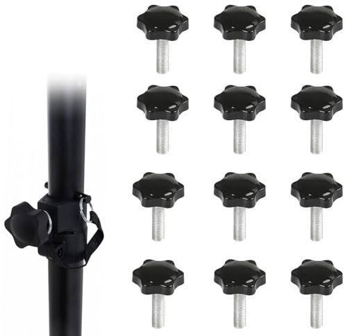 12 Pack Bouton de Serrage M8,Vis Papillon m8,Vis de Pouce Serrage,Tête Étoilée,Poignée Étoilée,Moletée Bouton,pour Mécanique,L'industrie.