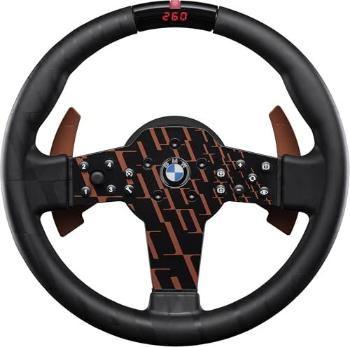 FANATEC CSL Volant de Course BMW Xbox Sim sous Licence Officielle – Prise Caoutchoutée, RevStripe Intégré, Menus de Réglage, Palettes de Changement de Vitesse en Métal, pour PC, PS5, PS4