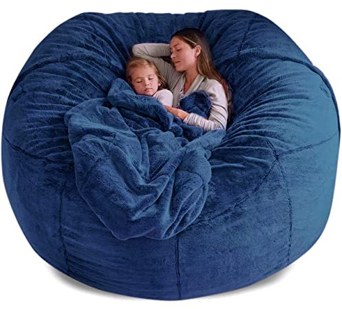Riesiger Sitzsack aus weichem Plüsch und gemütlichem Kunstwildleder, Sitzsack für Erwachsene, tragbarer Sofabezug für Wohnzimmer, Zweisitzer, keine Füllung erforderlich