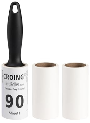 CROING Lint Roller - 270 Sticky Sheets - Lint Remover, Pet Hair Remover, Cat Hair Remover, Sticky Roller for Clothes - Compatible with CROING Lint Roller Refills
