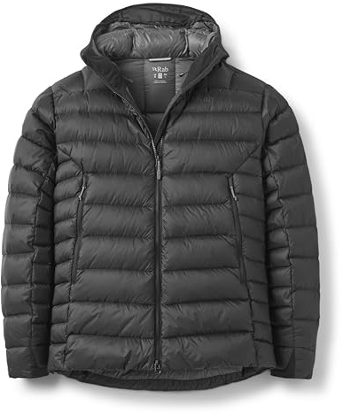 Rab Men's Electron Pro Hoody - Lightweight Warm Down Coat for Climbing & Mountaineering - Black - Small