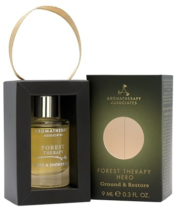 Aromatherapy Associates Forest Therapy Hero Bath & Shower Oil 9ml | Ground & Restore with Ho Wood, Cypress & Pink Pepper | Vegan, Cruelty-Free Luxury Aromatherapy Gift Set