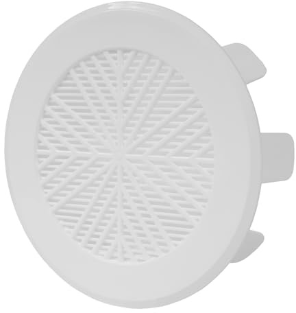 Repa Market Grille d'aération ronde en plastique blanc, 100-125 mm, grille d'aération intérieure, conduit d'échappement, couvercle de tuyau de ventilation, grille d'aération de garage, grille