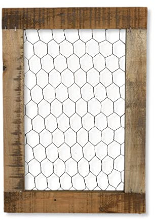 DARO DEKO Holz Wandgitter 29 x 39cm braun Wanddeko Fotohalter Collage