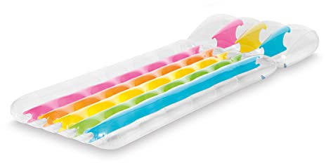 Intex 58724EU - Materassino Gonfiabile Mare Rainbow, Vinile, Multicolore, 203x84 cm