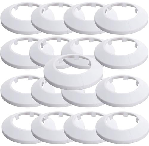 17 Stück Flansch Rohrabdeckung Dekoration Rosette Kragen Rohrabdeckung Heizkörper für Wand Rohr Dekoration (40mm)