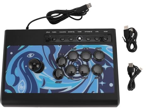 Annadue ArcadeFight Stick for PC, USB Game Controller Joystick with 8 Action Keys, 8 Function Keys, Turbo Sound Function, Non Slip Rubber Base, ArcadeGame Fighting Joystick for