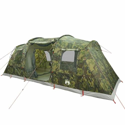 vidaXL Tente de Camping Tunnel 4 Personnes Camouflage imperméable, Tente, abri de Camping, abri de Jardin, Tente de Jardin, abri extérieur