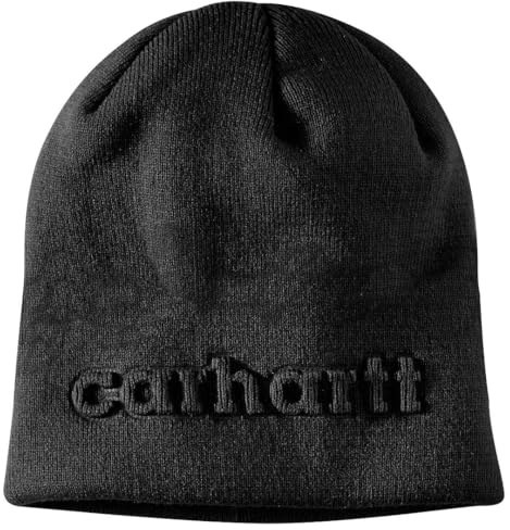 Carhartt Herren Strickmütze mit Prägung, Schwarz, Einheitsgröße