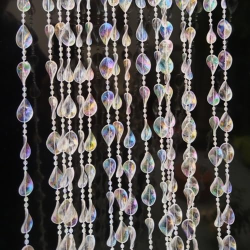 ave split Beaded Curtain Doorways Star Acrylic Hanging Door Beads String Curtains Tassel Room Divider Screen Decor for Doorway Window Living Room Wedding 054fy (Shiny Transparent)