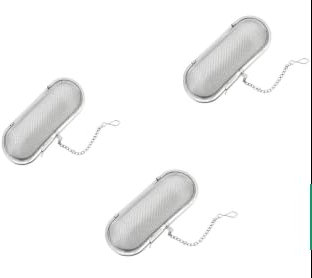 3PCS Boule À Thé Avec Chaîne, Passoire À Thé Acier Inoxydable, Réutilisable Boules À Epices, Maille Fine De Thé Filtre, Cuisines Boule À Epices Ovale Pour Thé en feuilles Épices, Argent