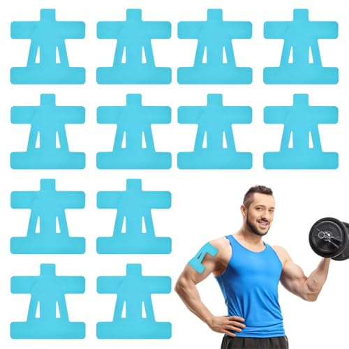 12 PCS Tape Kinésiologique pour Épaule, Imperméable Bandes Pré-Coupées Muscles Respirant Autocollant Élastique Sport pour protègent les épaules pendant l'entraînement