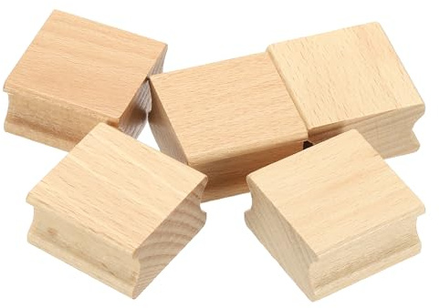 PATIKIL Supporti Per Timbri In Legno Vuoti 35x35mm 5Pezzi Manici Per Timbri In Gomma blocco In Legno Duro Per Creare Artigianato Fai Da Te Marrone
