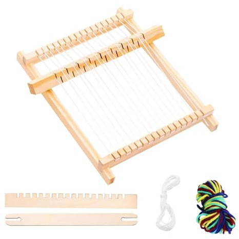 LeeQinersw Wood Weaving Looms Kit Portable with Comb DIY Craft for Mittens Hats Sewing
