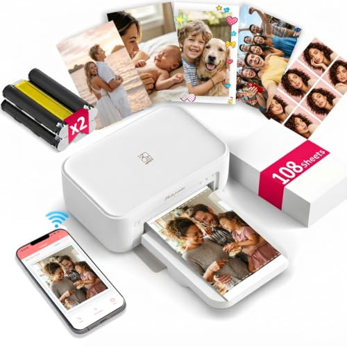 iDPRT CP4100 4x6 Photo Printer, Phone Printer (108 Sheets & 2 Cartridges)