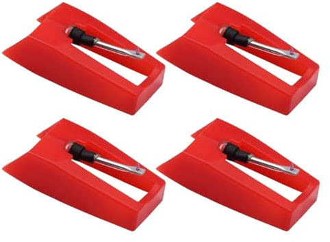 QEXUJOW Agujas para tocadiscos,Juego de repuestos universales de 4 piezas para agujas, cartuchos, tocadiscos y fonógrafos.