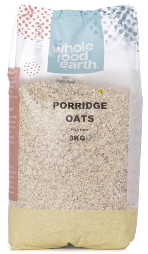 Wholefood Earth - Fiocchi d’avena per porridge, 3 kg, senza OGM, ad alto contenuto di fibre