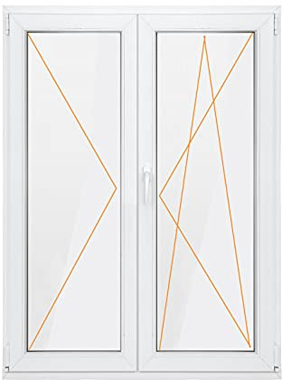Bastion Fenster Kellerfenster 2 Flügel Dreh-Kipp 2-fach Verglasung RC2 BA weiß 70 mm Profil (900 x 1200 mm Rechts)