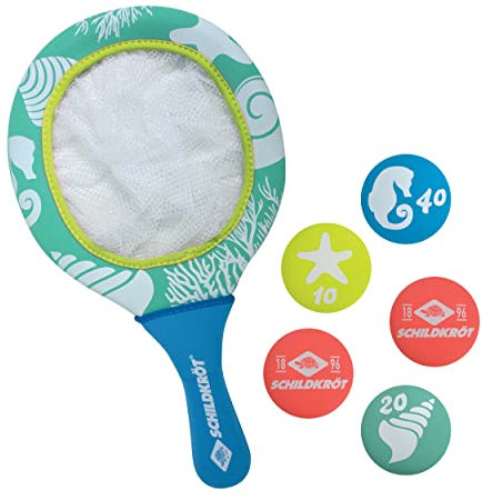 Schildkröt Neopren Diving Game Catch | 1 Kescher und 5 Tauchgewichte in verschiedenen Farben und Gewichte | Förderung der Reaktionsgeschwindigkeit unter Wasser | Tauchspaß für Kinder