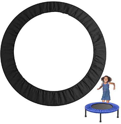 PRELGOSP Mini Coussin Protection Trampoline, 81 91 96 101 cm Contour Trampoline, Imperméable Bache Résistant Aux UV Protection Trampoline pour Trampoline Rond 6 Trous,Noir,38 inch/96 cm