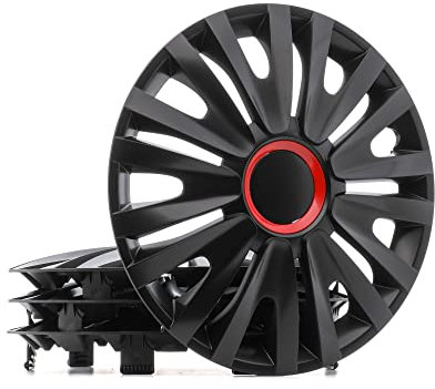 RIDEX 14'' pouces Enjoliveurs noir Rouge 100009A0024 Cap De Roue Enjoliveur Auto