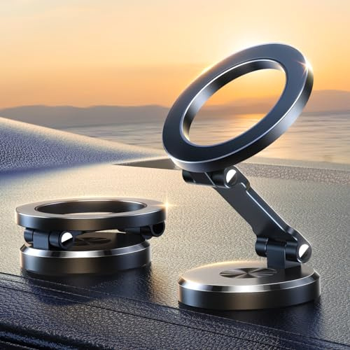 JOYROOM Fits MagSafe Car Mount, [All-Metal] Magnetic Phone Holder for Car with Strong Magnets, 360° Adjustable iPhone Car Mount, Car Accessories for Women Men, for iPhone 17 Pro Max 16 15 14 13 12
