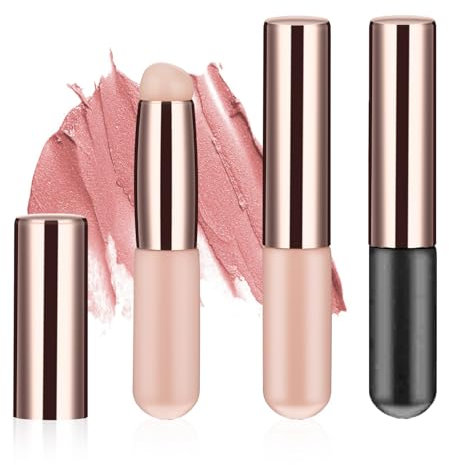 Yeomju Lot de 2 Pinceaux à Lèvres en Silicone pour Rouge à Lèvres - Pinceau de Maquillage et Outil de Rendu Rond pour Nail Art