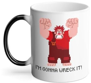 Thermo-Reactive Mug Magic Mug - I'm Gonna Wreck It! Ralph 8 Bit Arcade Retro Gaming Video Game Character - 325ml