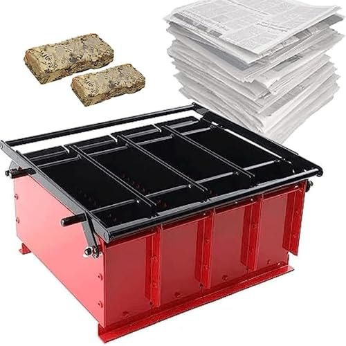 XCSCUK Maker de briquetas de periódico, máquina de Prensa de Papel de desecho de Metal, Herramienta de calefacción de Estufa de ladrillo de Papel de Papel Bricolaje