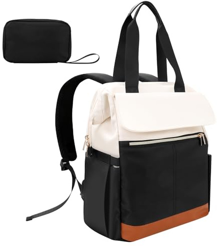 Cozary Mochila Mujer Portátil 15,6 Pulgadas, Mochilas para Ordenador Portátil con Múltiples Compartimentos, Elegante e Impermeable para Trabajo, Estudio, Viajes