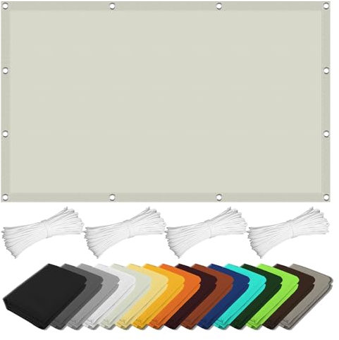 Sun Shade Sail Waterproof Rectangle 2.5 x 2.6 m Pes 98% UV Block Water Resistant Garden Screening Shade Netting (We Make Custom Size) for Patio Garden Pergola, off white