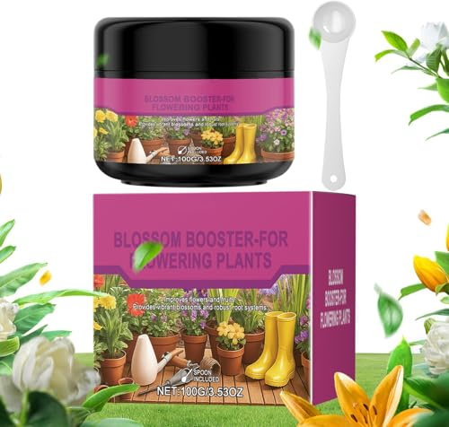 Blommande Stimulerande - Frukt- och Blomgödsel 100 g - Näringsrikt Planteringspulver med mått för Fruktskörd Trädgård Gräsmatta Utomhus Gård Nybörjare