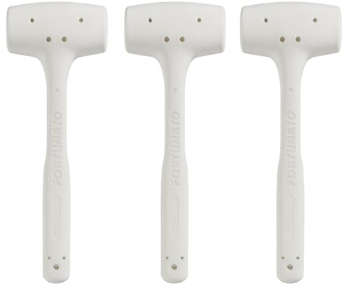 FORTUNATO Martello Battipiastrelle in Gomma Antirimbalzo, Manico in Acciaio Rinforzato, 500 gr, 3 Pezzi