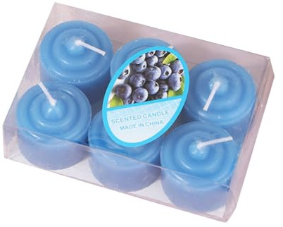 6pcs Valentine's Day Floral Scent Votive Candles, Votive Candles for Wedding/Dinner, Holiday Event, Home Decoration (A)