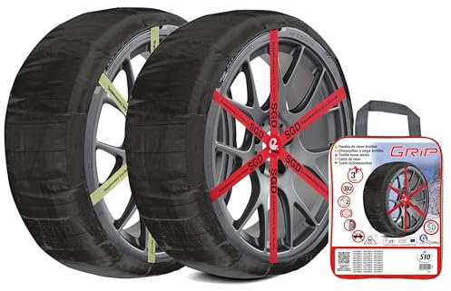 RD9 Grip Catene da Neve Tessile Taglia N. 510 Set 2PZ Guanti Inclusi