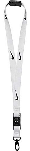 Nike Unisex – Erwachsene Lanyard Premium Schlüsselband, White/Black/Black, one Size