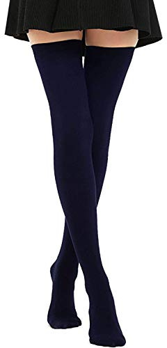 DRESHOW Dam extra långa strumpor överknä långa knästrumpor overknee strumpor retro elever överknä stickade strumpor