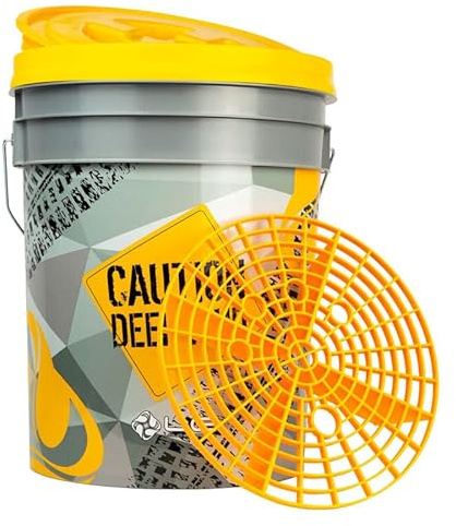 Liquid Elements – Wascheimer Auto Clean Car 20L – Großer Autowascheimer Inkl. Schmutzsieb und Schraubdeckel – Robustes Design & effektive Schmutzfilterung – Ideal für Autopflege & manuelle Autowäsche