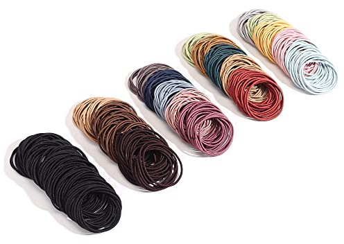 500 PCS Hair Ties for Thin Hair - 2mm x 4cm Premium Nylon Black Hair Tie Bulk for Women Girl Small Ponytail Holders Men Hair Elastic Band(Multicolor)