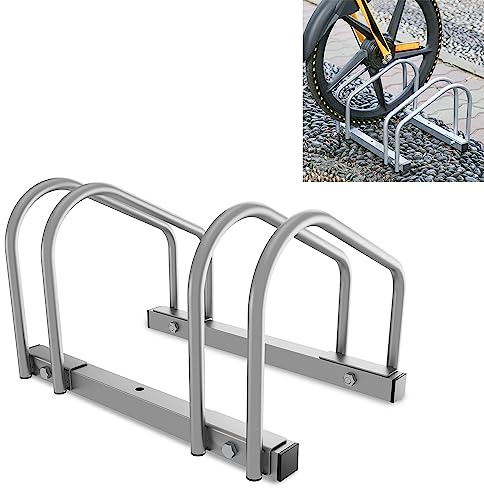 Sonnewelt Portabici per 2 biciclette, 35 – 55 mm, supporto per bicicletta, montaggio semplice, in acciaio zincato, 41 x 32 x 26 cm (argento)