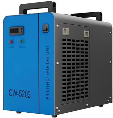 OMTech 6L Dual Industrial Water Chiller 0.9hp 3.2gpm 2 Inlets & Outlets Powerful Water Cooling System CW-5202 Water Cooler to Chill Two 60W 70W 80W 90W 100W 120W 150W CO2 Laser Engraving Machines