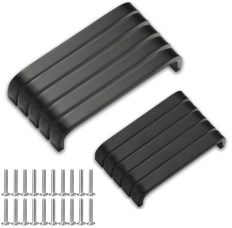 Ronoza 10 Stück Möbelgriffe,Schrankgriffe 128mm und 96mm Aluminiumlegierung mit Schrauben,Griffe für Küchenschränke,geeignet für Küchen, Schubladen, Schrank, Möbel.(Schwarz)