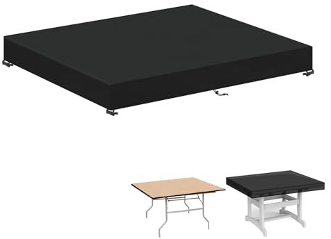 LAMUNI Housse de Protection Rectangulaire pour Table de Jardin, Bâche Imperméable et Anti-UV pour Mobilier Extérieur, 140x90x15cm