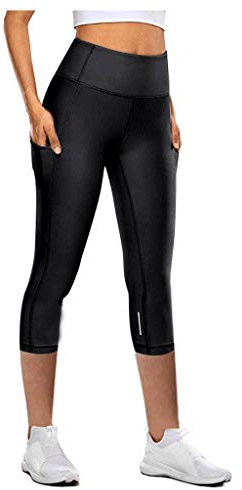Capri Leggings dam, sportleggings, 3/4, yogabyxor, sportbyxor, löparbyxor, träningstights med mobiltelefonficka, hög midja, gym, leggings, sportleggings, långa magkontroll, sportleggings, elastiska,