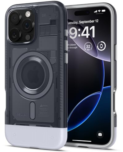 Spigen Classic C1 MagFit Hülle für iPhone 16 Pro Max, Kompatibel mit MagSafe Zubehör -Graphite